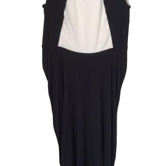 Ann Taylor Petite Dress Size 6P Black White Colorblock Asymmetric Handkerchief - Picture 3 of 10